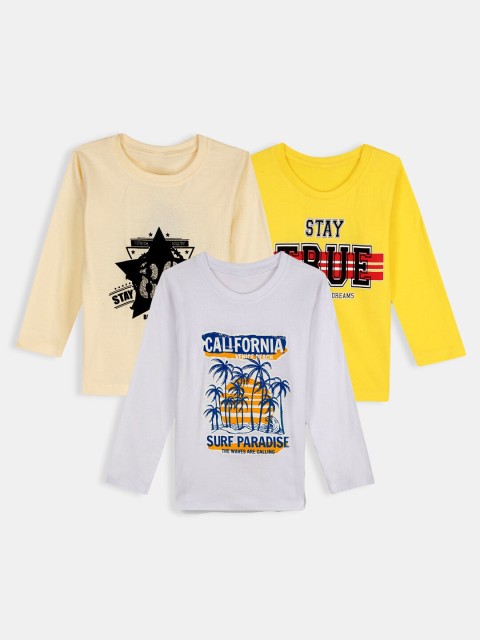 

Hopscotch Boys Multicoloured Typography 3 Printed T-shirt, Multi