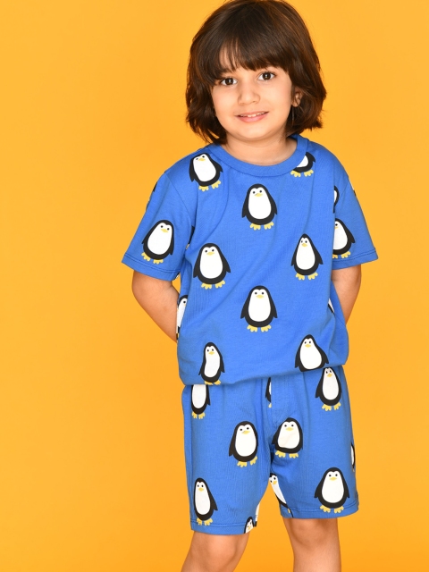 

Anthrilo Boys Blue & White Printed Night suit