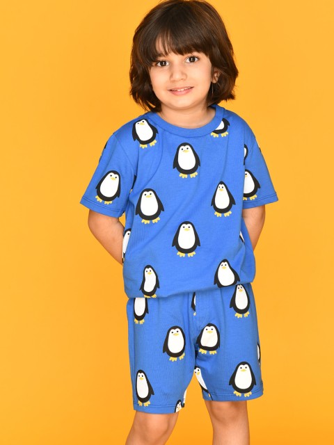 

Anthrilo Boys Blue & White Printed Night suit