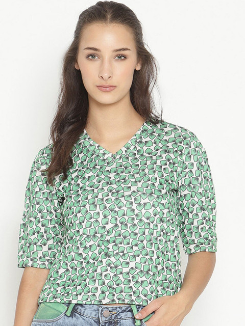 

Twenty3 Green Floral Print Crepe Top