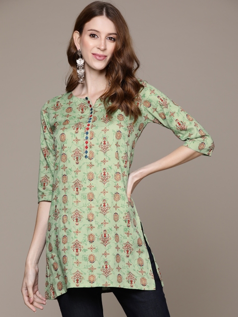 

Anubhutee Green Ethnic Motifs Printed Kurti