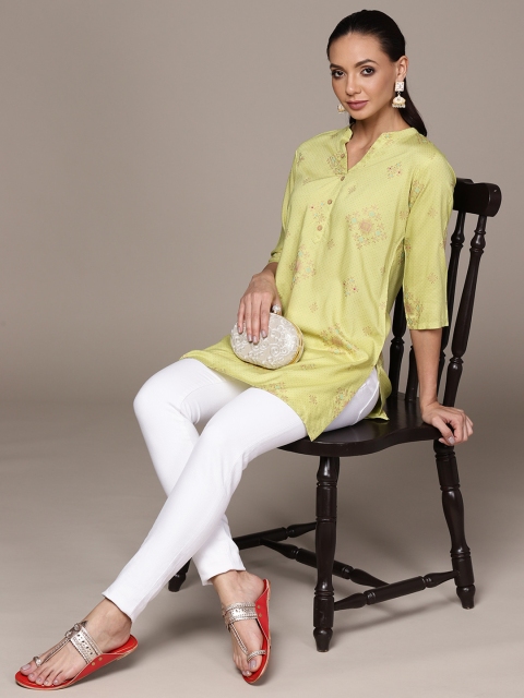 

Anubhutee Yellow Ethnic Motifs Printed Kurti