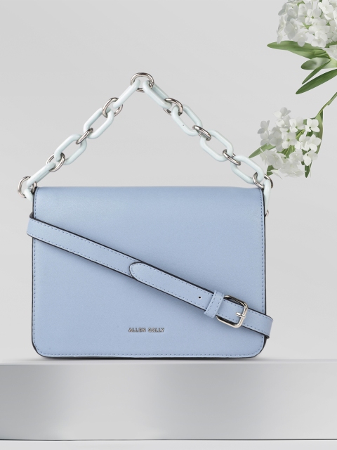 

Allen Solly Blue Solid Structured Handheld Bag