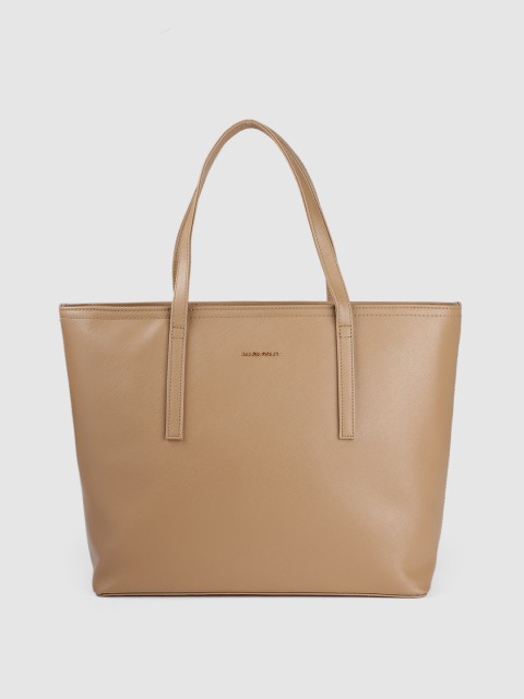 

Allen Solly Nude-Coloured PU Oversized Structured Laptop Shoulder Bag