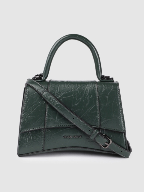 

Allen Solly Green Textured PU Structured Satchel