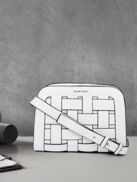 

Allen Solly White Solid Structured Sling Bag