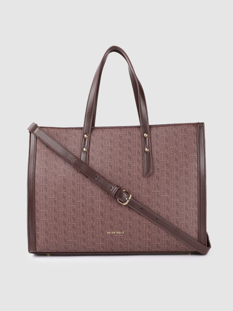 

Allen Solly Brown Textured PU Structured Handheld Bag