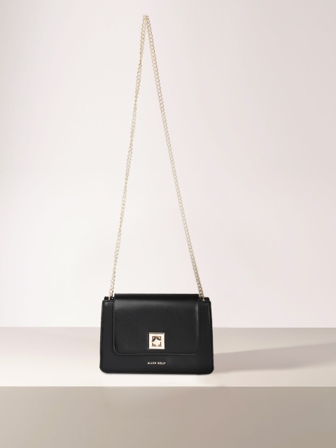 

Allen Solly Black Textured PU Structured Sling Bag