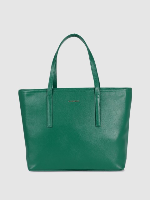 

Allen Solly Green PU Oversized Structured Laptop Handheld Bag