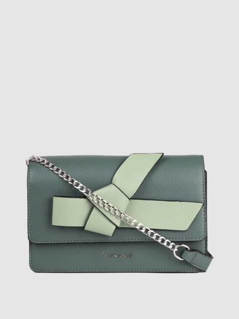 

Allen Solly Green PU Structured Sling Bag with Bow Detail