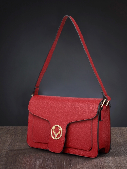 

Allen Solly Red Solid Structured Handheld Bag