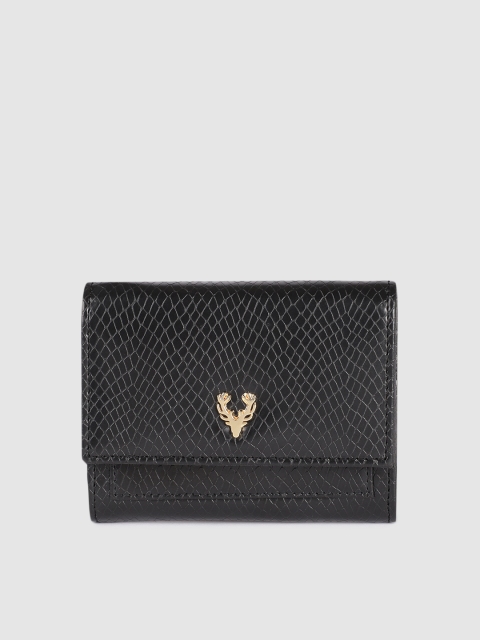 

Allen Solly Women Black Animal Textured PU Two Fold Wallet