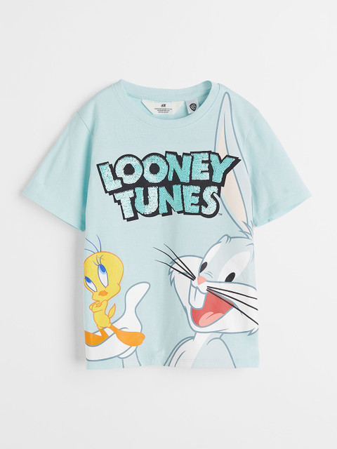 

H&M Boys Turquoise Blue Reversible Sequin T-shirt