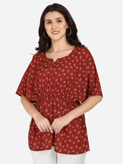 

Anaita Red Print Crepe Kaftan Top