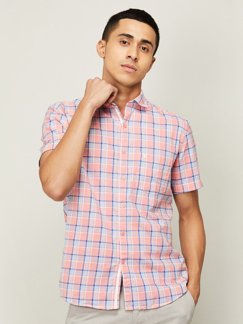 

CODE by Lifestyle Men Pink Tartan Checked Casual Shirt