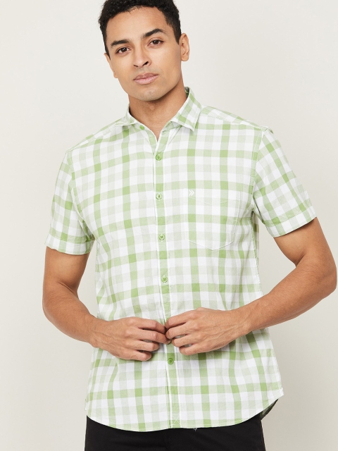 

CODE by Lifestyle Men Green Gingham Checked Casual Shirt
