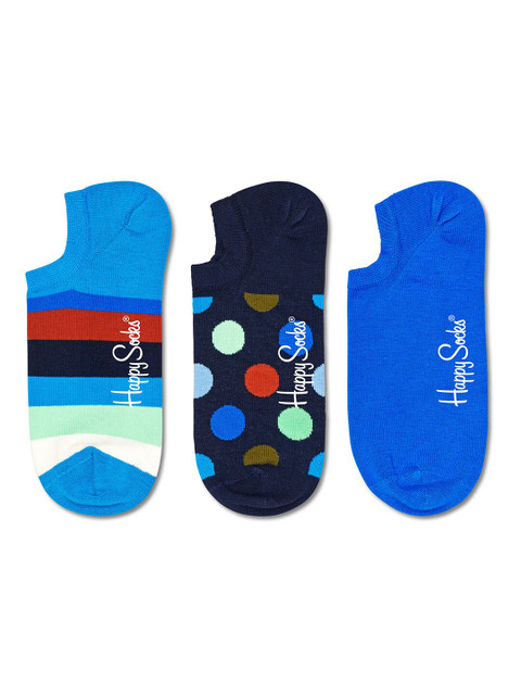 

Happy Socks Pack Of 3 Patterned Cotton Ankle-Length Socks, Blue