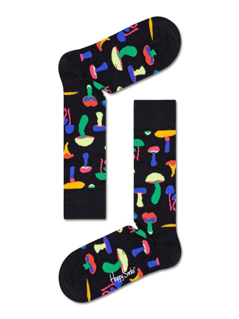 

Happy Socks Unisex Black & Green Patterned Cotton Above Ankle-Length Socks