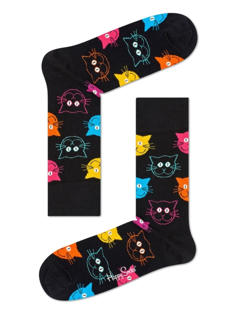 

Happy Socks Unisex Black Patterned Calf-Length Socks