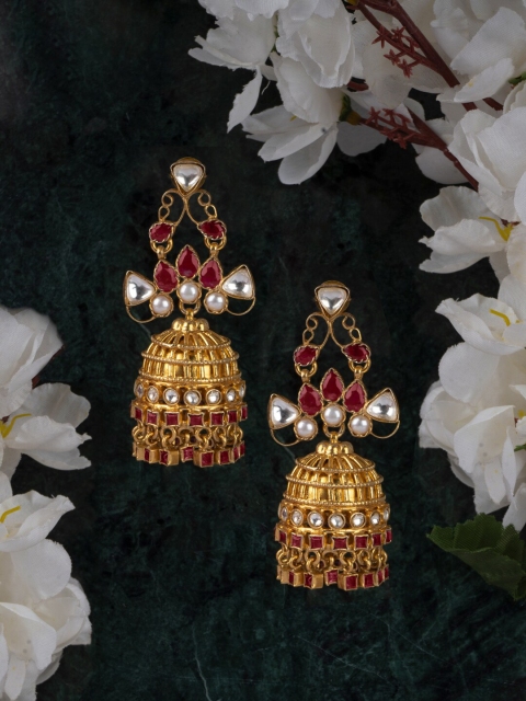 

Neeta Boochra Gold-Toned Contemporary Jhumkas Earrings