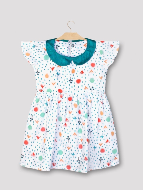

Touch Trends White Floral Peter Pan Collar Dress