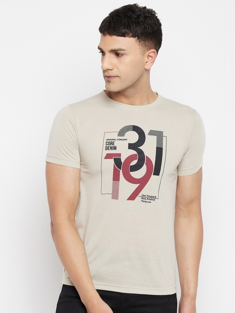 

FirstKrush Men Grey Typography Printed T-shirt