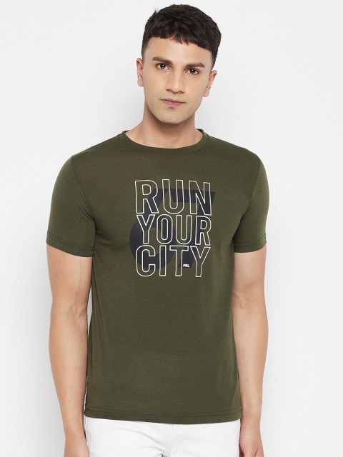 

FirstKrush Men Olive Green Typography Printed T-shirt