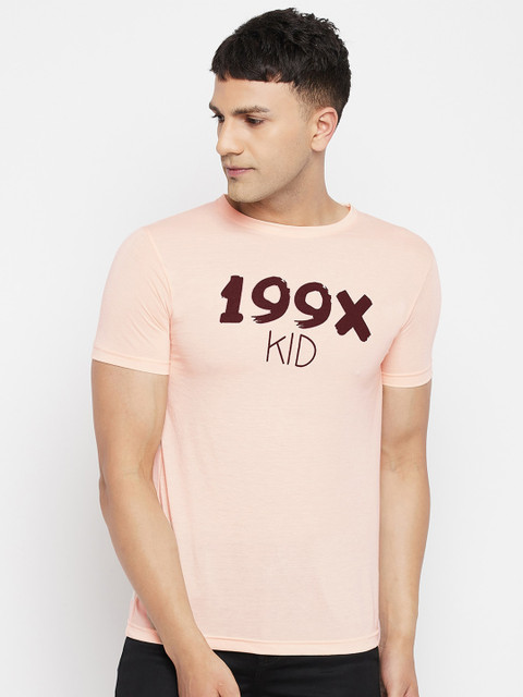 

FirstKrush Men Peach-Coloured Typography Printed T-shirt