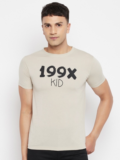 

FirstKrush Men Grey Typography Printed T-shirt
