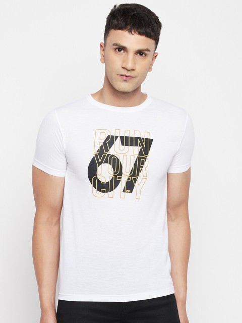 

FirstKrush Men White Typography Printed T-shirt