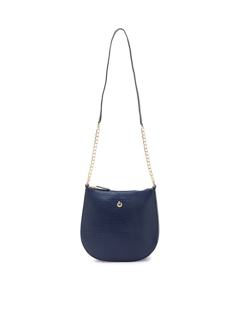 

Holii Navy Blue Embellished Leather Bucket Sling Bag
