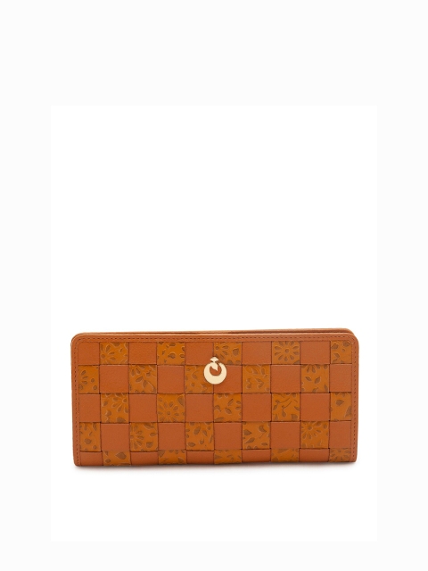 

Holii Women Mustard Yellow Textured Leather Zip Around Wallet