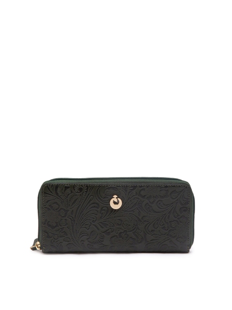 

Holii Women Green Ethnic Motifs Leather Zip Around Wallet