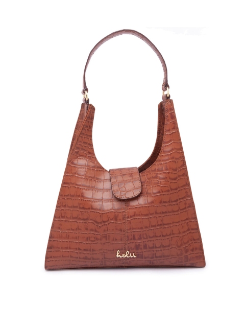 

Holii Tan Textured Leather Structured Shoulder Bag