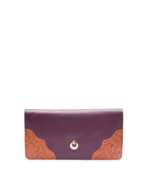 

Holii Women Red & Gold-Toned Leather Envelope Wallet