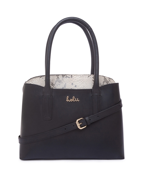 

Holii Black Colourblocked Leather Structured Shoulder Bag