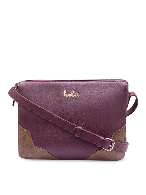 

Holii Purple Leather Oversized Structured Sling Bag