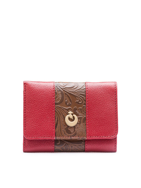 

Holii Women Red & Pink Floral Leather Envelope