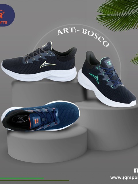 

JQR Men Navy Blue Mesh Running Shoes