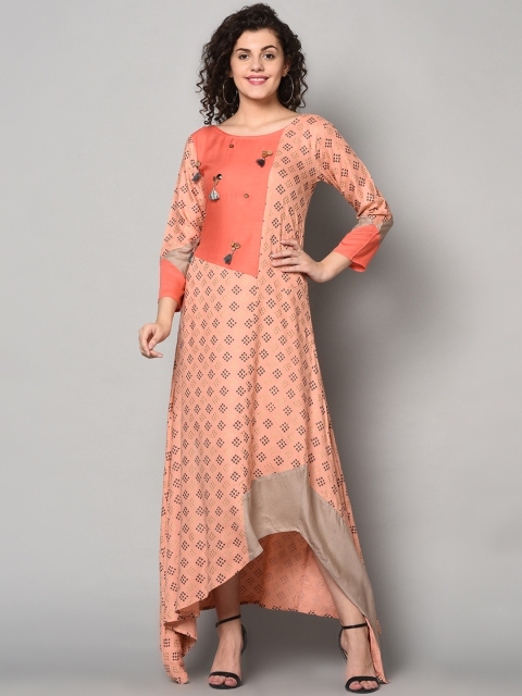 

ZNX Clothing Pink Ethnic Motifs Maxi Dress
