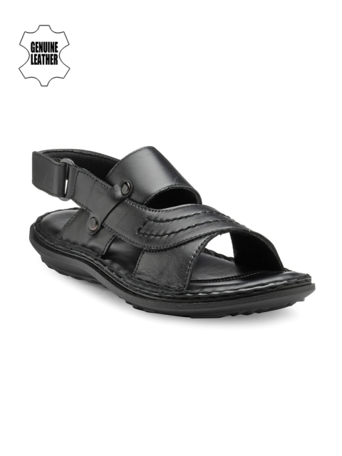 

Teakwood Leathers Men Black Leather Sandals