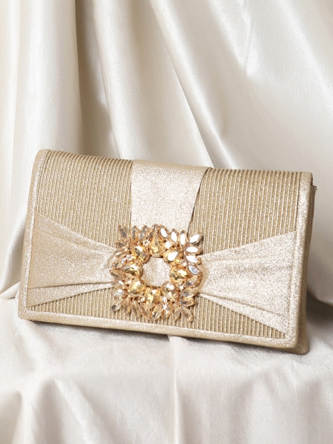 

Peora Rose Gold-Toned Textured Purse Clutch