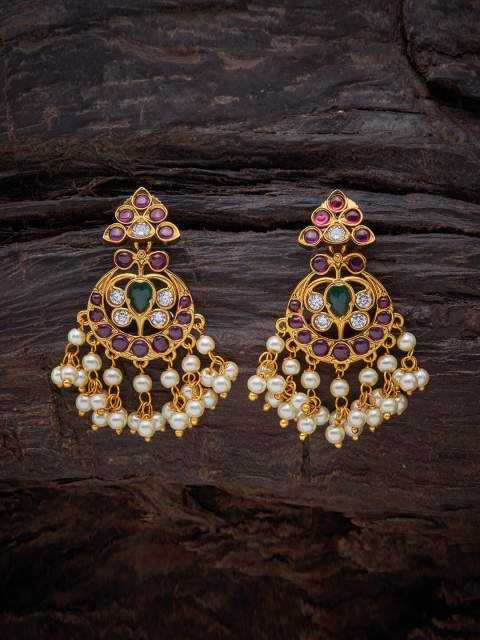 

Kushal's Fashion Jewellery Red Floral Drop Earrings