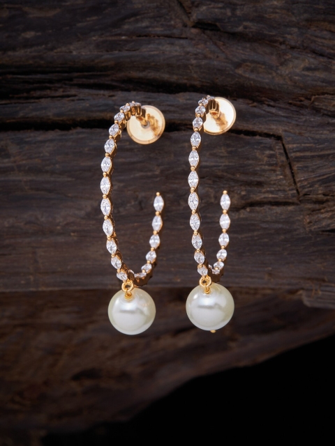 

Kushal's Fashion Jewellery White CZ Circular Half Hoop Earrings