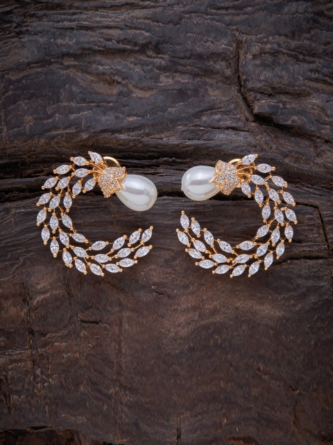 

Kushal's Fashion Jewellery White Gold Plated CZ Circular Studs Earrings