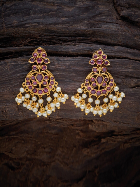 

Kushal's Fashion Jewellery Red Floral Drop Earrings