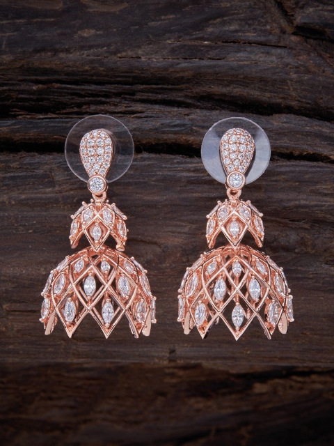 

Kushal's Fashion Jewellery White Contemporary Jhumkas Earrings