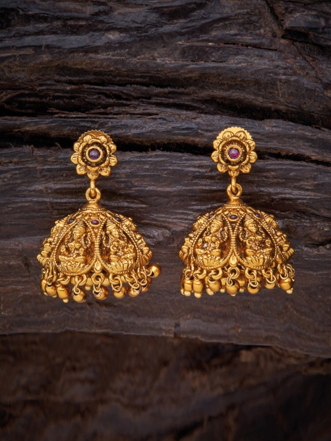 

Kushal's Fashion Jewellery Red Dome Shaped Studs Earrings