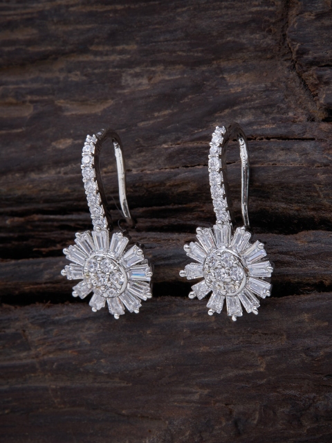 

Kushal's Fashion Jewellery White Floral Drop Earrings