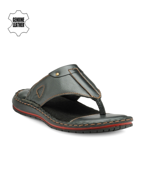 

Teakwood Leathers Men Black Leather Sandals